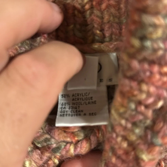 Talbots Wool Crop Sweater Pullover Shawl Collar - Picture 4 of 5